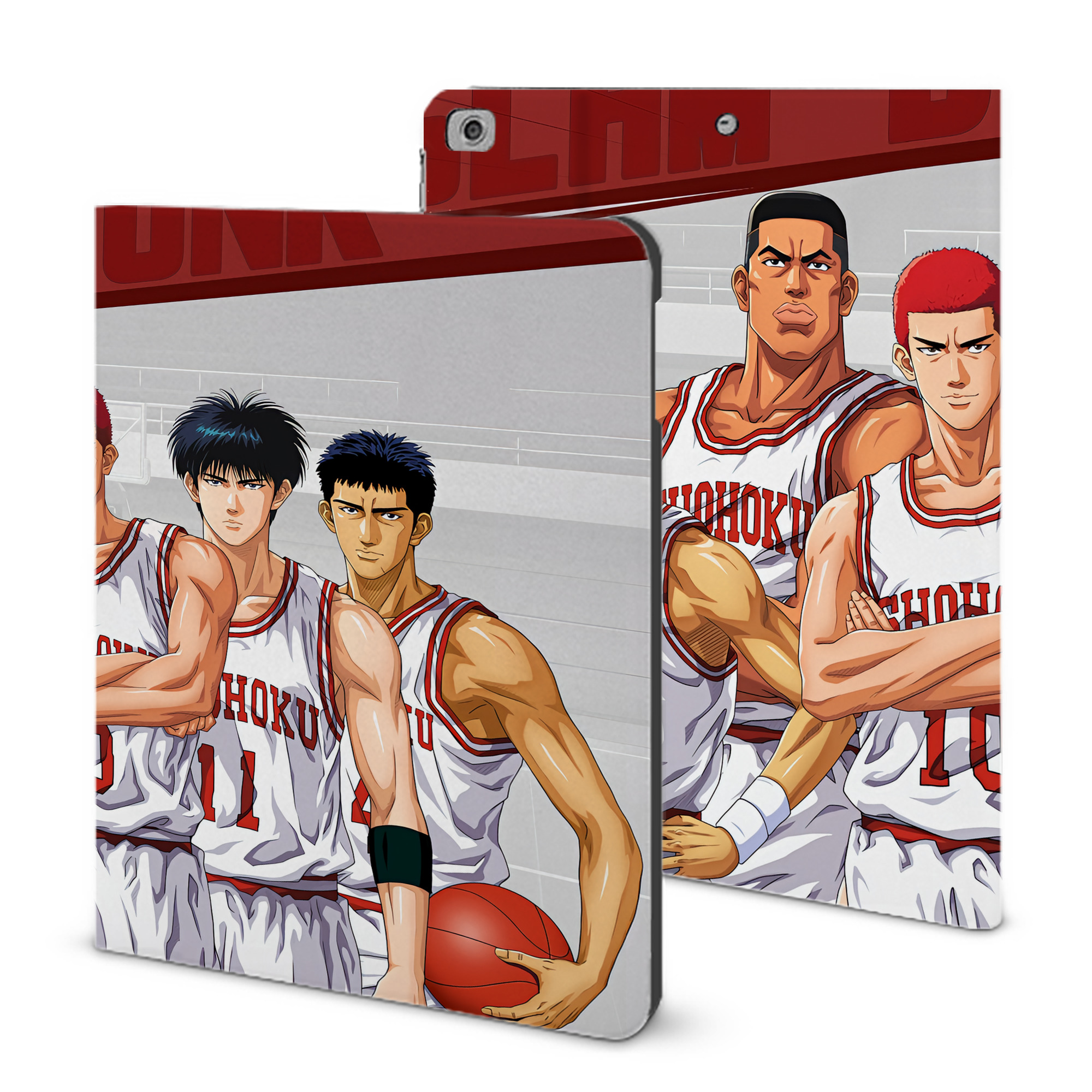 （画像用） SLAM DUNK／スラムダンク IPad ケース ブック型 PUレザー TPU 耐衝撃 軽量 薄型 ペン収納なし 全面保護 IPad 各モデル対応